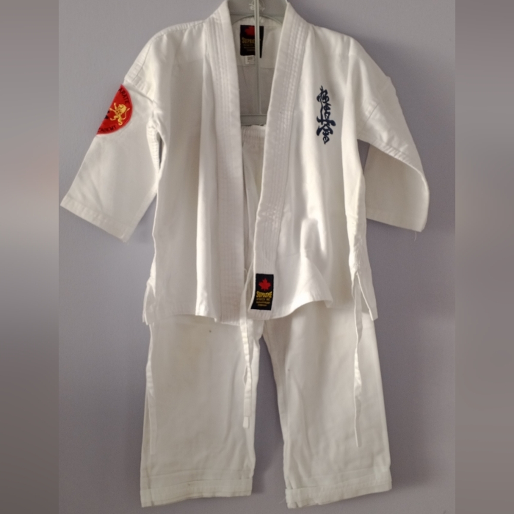 White Martial Arts Gi with Embroidered Patches